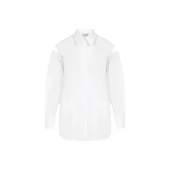 Alexander McQueen Lace Detail Slashed Cocoon Shirt