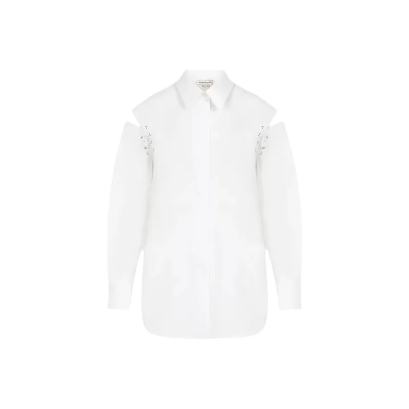 Alexander McQueen Lace Detail Slashed Cocoon Shirt-0