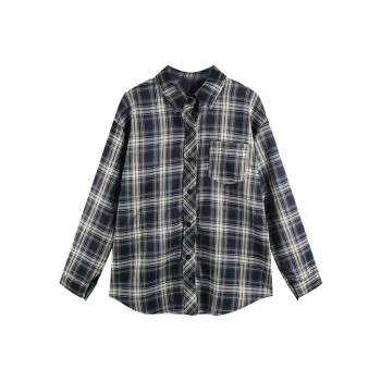 PAIN OR PLEASURE Spring And Fall Season Shirt Women's Gray Blue