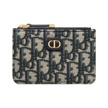 DIOR 30 Montaigne Cotton Card Holder Women's Blue