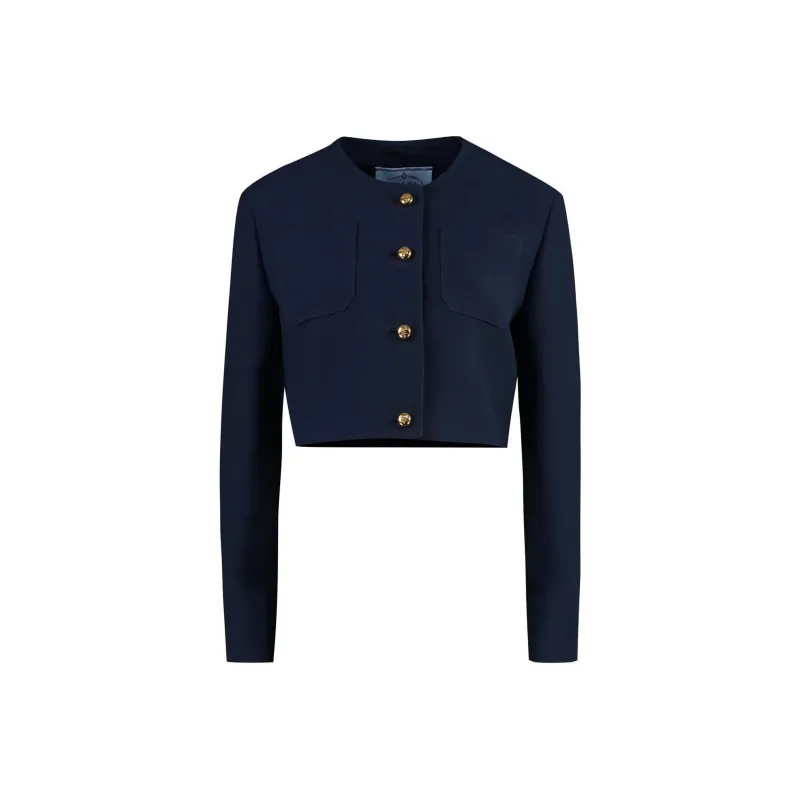 PRADA Crewneck Cropped Jacket-0
