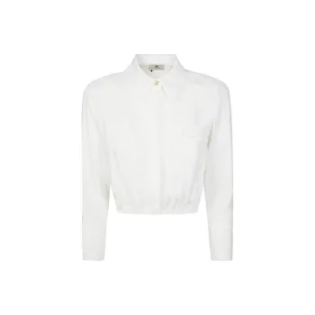 Elisabetta Franchi Georgette Cropped Blouse