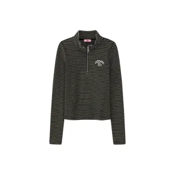 CHUU T Shirt Women's Black White Stripes