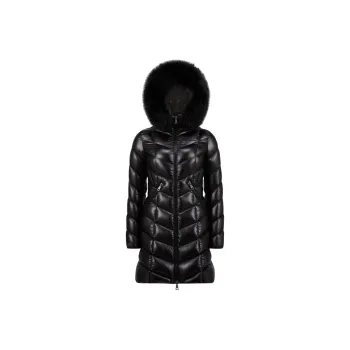 Moncler Quilted Zip Up Long Coat