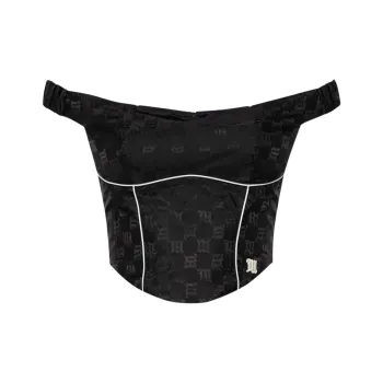 Misbhv Monogram Printed Off Shoulder Cropped Top