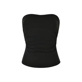 Tiger Mist HARRIETT RIB TUBE TOP Strapless Top Women's Black