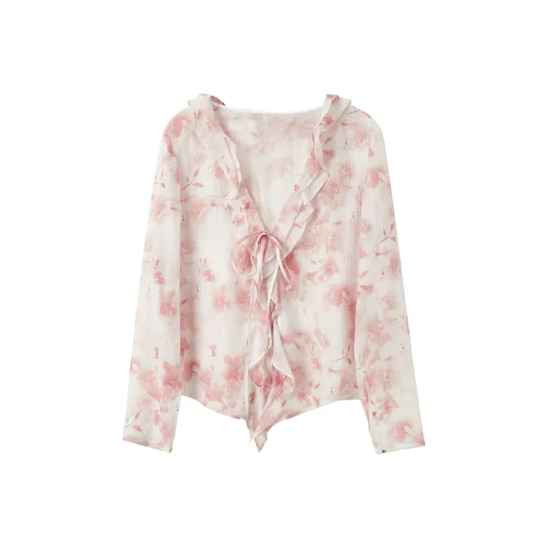 3COLOUR Shirt Women's Cherry Blossom Pink Floral-0