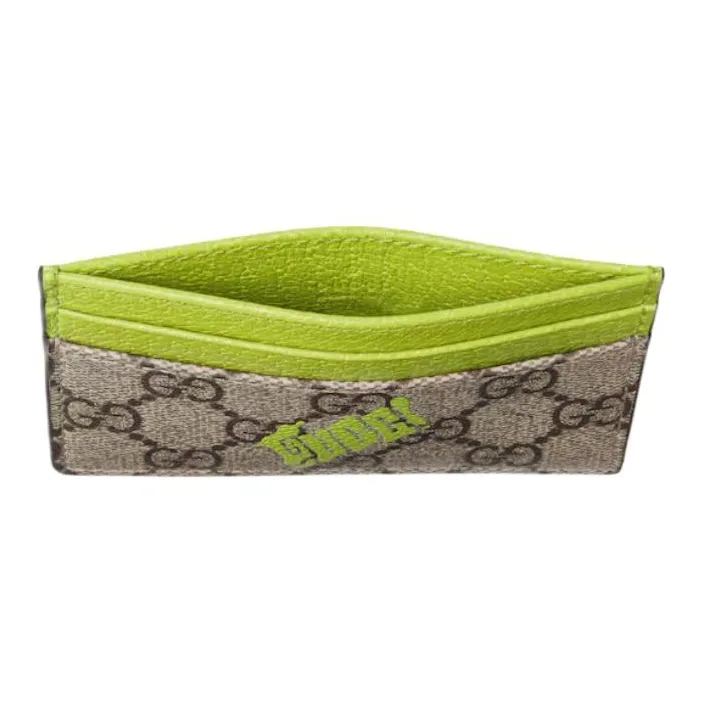GUCCI GG Monogram Coated Fabric Card Holder Card Holder Men's Beige & Green-2