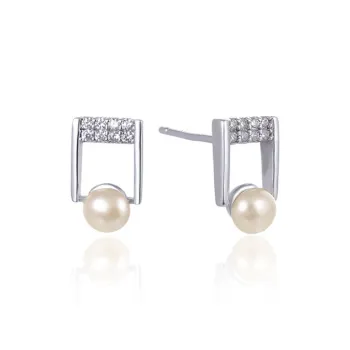 ZHENZHUAOMI Pearl Stud Earrings Women's