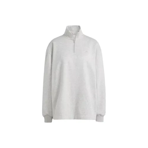 Adidas All Szn Fleece Quarter-Zip Sweatshirt Sweatshirt Women's Gray
