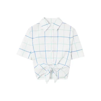 Burberry Check Printed Buttoned Cropped Shirt