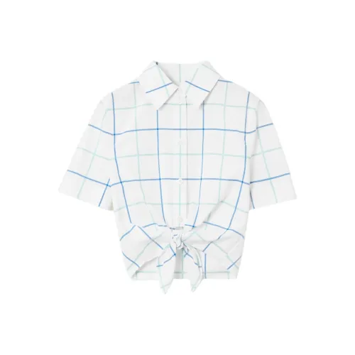 Burberry Check Printed Buttoned Cropped Shirt