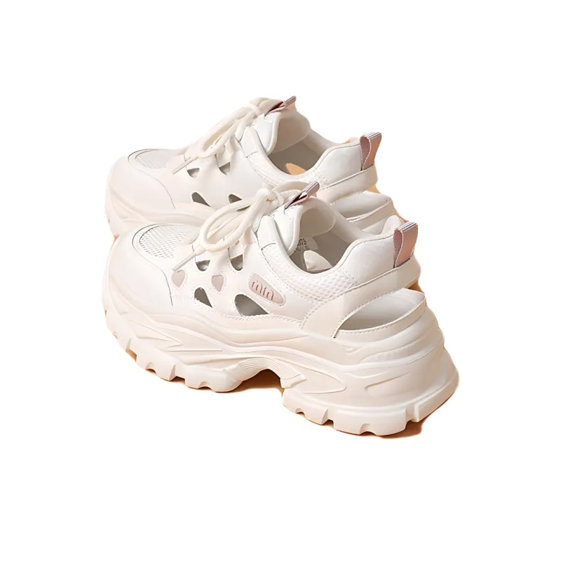 LINGPAO Breathable Low Top Chunky Sneakers Women's-7