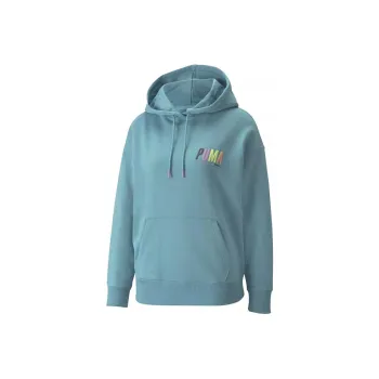 PUMA SWXP GRAPHIC HOODIE TR PORCELAIN Sweatshirt Women's Turquoise