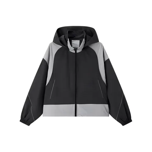 EICHITOO Jackets Coats Women's Dark Gray Splicing