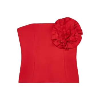ZARA Strapless Tops Women's Red