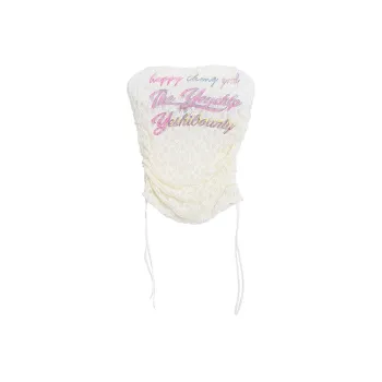 YUZHAOLIN Strapless Top Women's Apricot