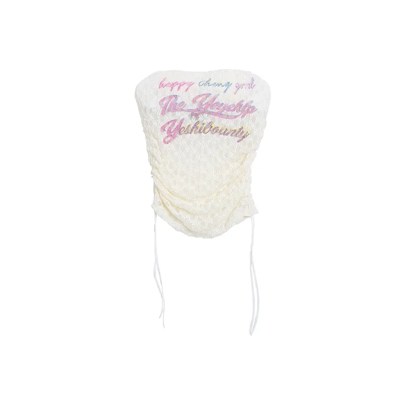 YUZHAOLIN Strapless Top Women's Apricot-0