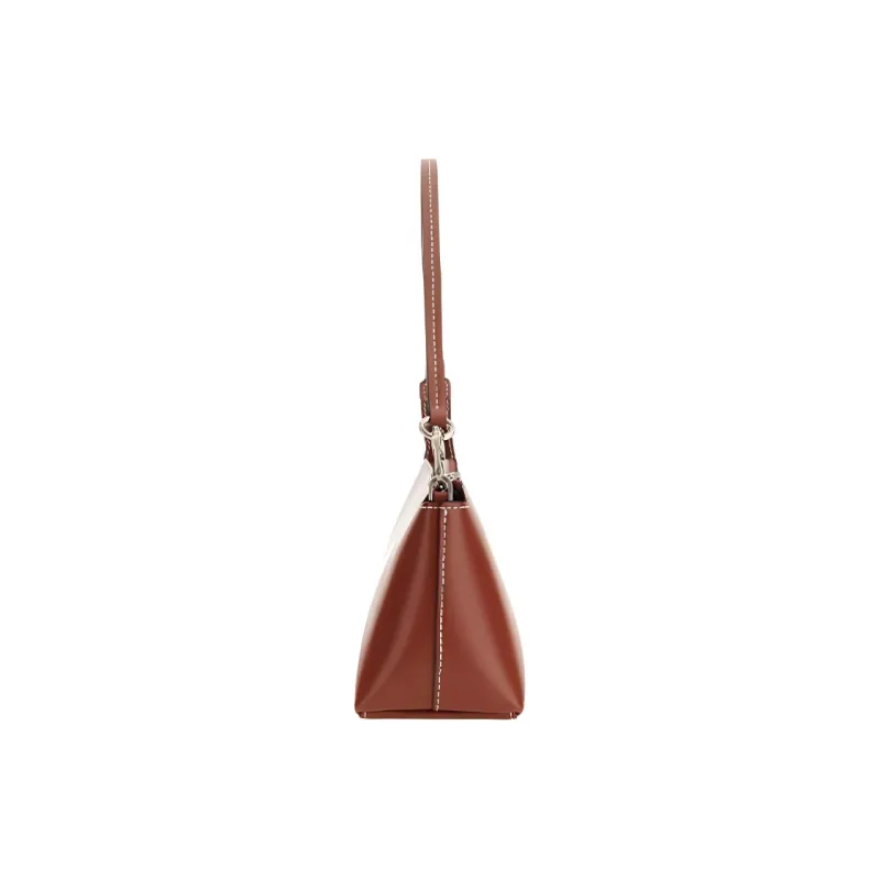 Staud Kaia Cow Leather Handbag Shoulder Bag Women's Dark Brown-1
