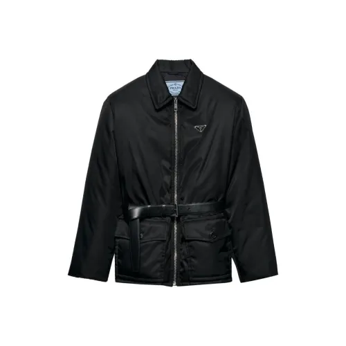 PRADA Logo Plaque Belt Detailed Jacket