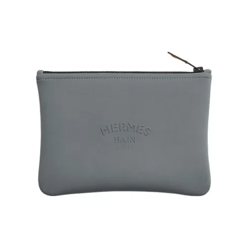 hermes travel Neobain Polyamide With Spandex Clutch Small Size Unisex Slate Gray