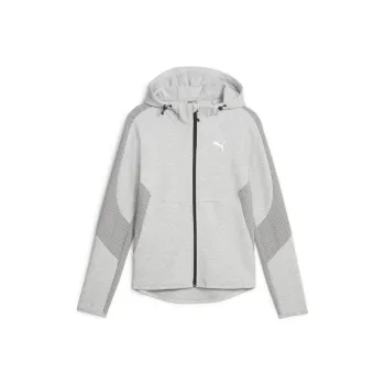PUMA EVOSTRIPE Full-Zip Hoodie Sweatshirt Women's Gray