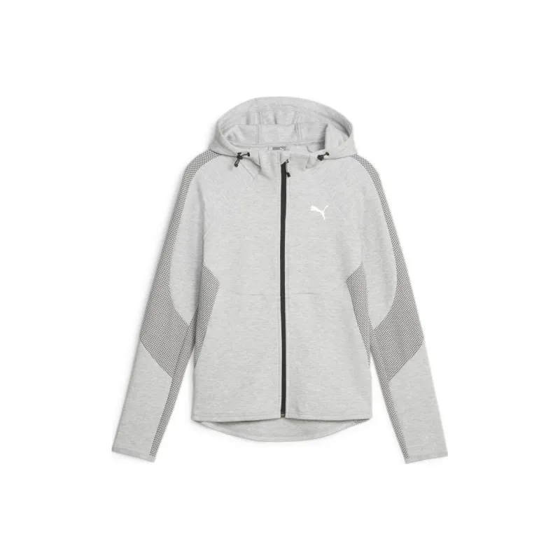 PUMA EVOSTRIPE Full-Zip Hoodie Sweatshirt Women's Gray-0