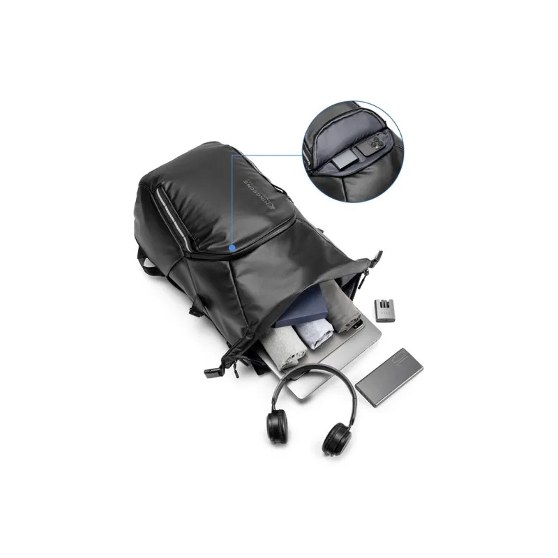 KINGSONS Polyester Backpack Medium Size Unisex Black-4