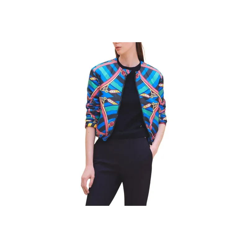 HERMES Jackets Coats Women's Cyan Blue-0