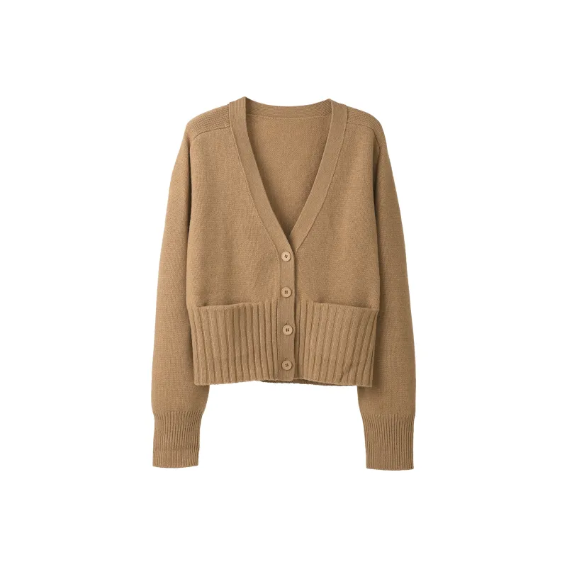 Fstudio Korean V Neck Knitted Fabric Cardigan Petite Layering Inner Layer Unisex-6