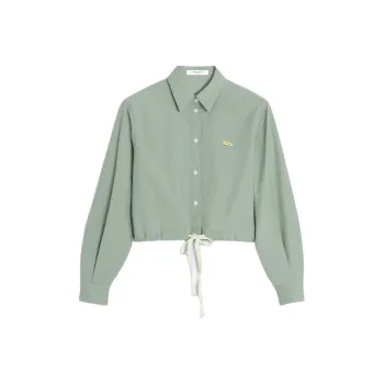 Maison Kitsune SS25 Shirt Women's Gray With Green Undertones