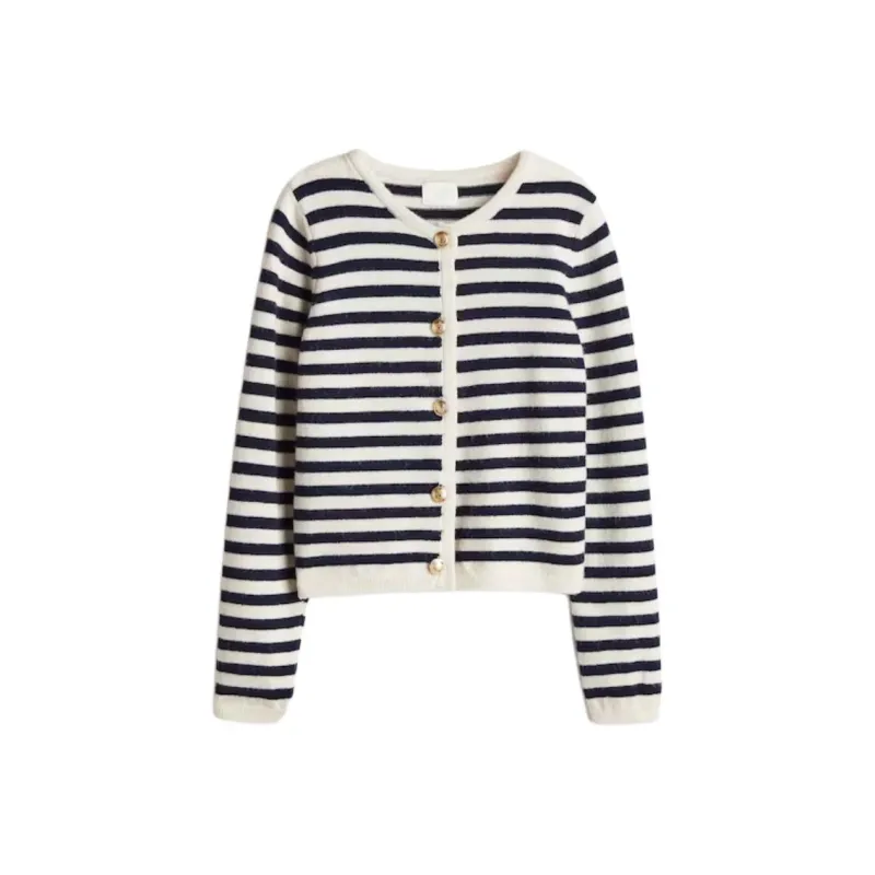 H&M Knitwear Women's Cream/Marine Blue-0