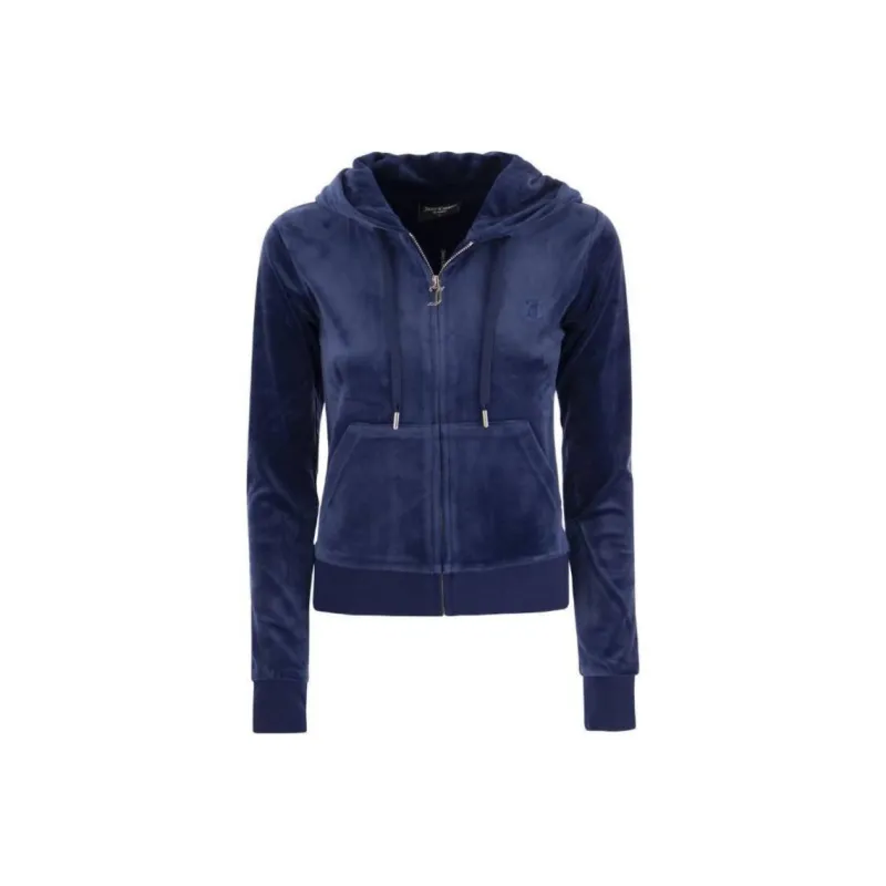 Juicy Couture Logo embroidered Zipped Velour Hoodie-0