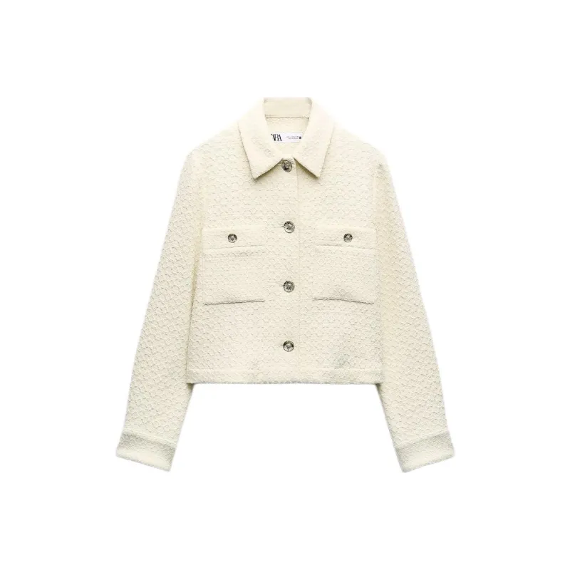 ZARA Jackets Coats Women's Frosted White-0