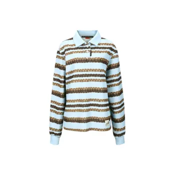 ANDERSSON BELL Hair Braid stripe Polo Top