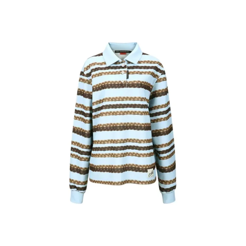ANDERSSON BELL Hair Braid stripe Polo Top-0