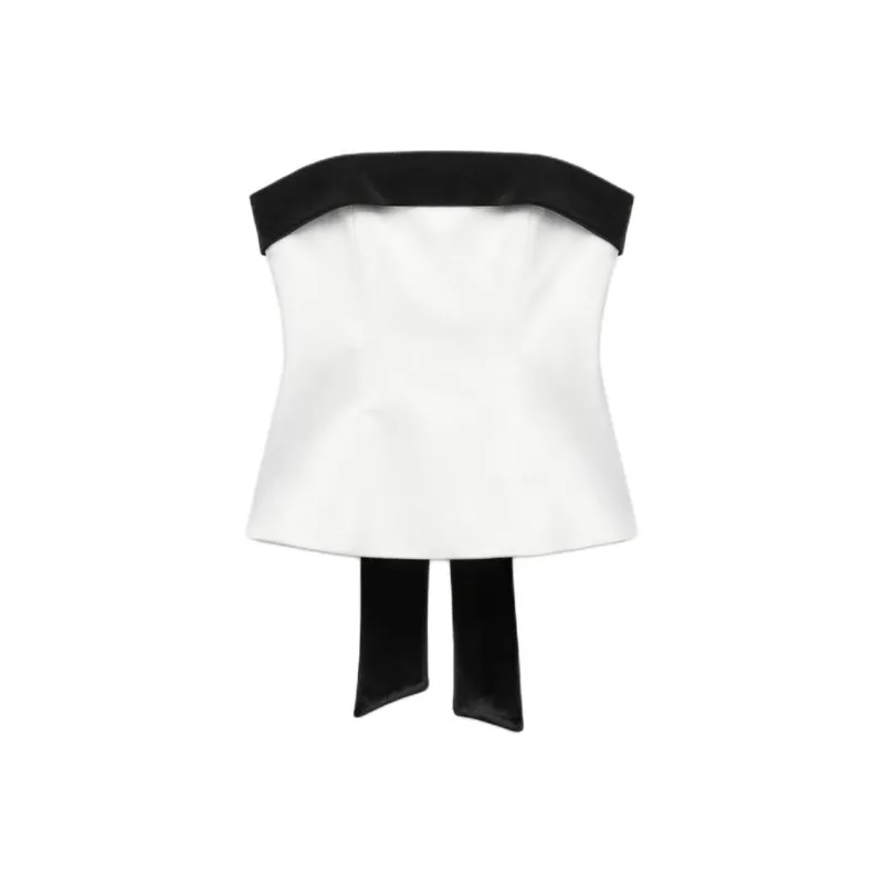 ZARA Trf Strapless Top Women's White-0