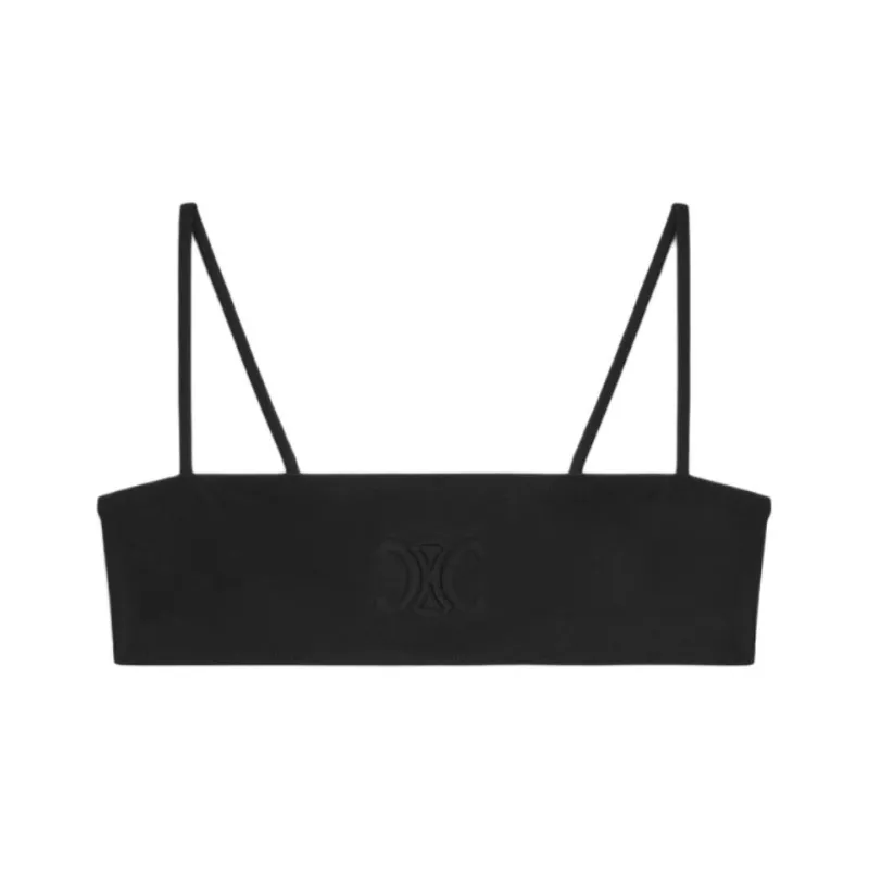 CELINE Triomphe Matte Jersey Bandeau Top-0
