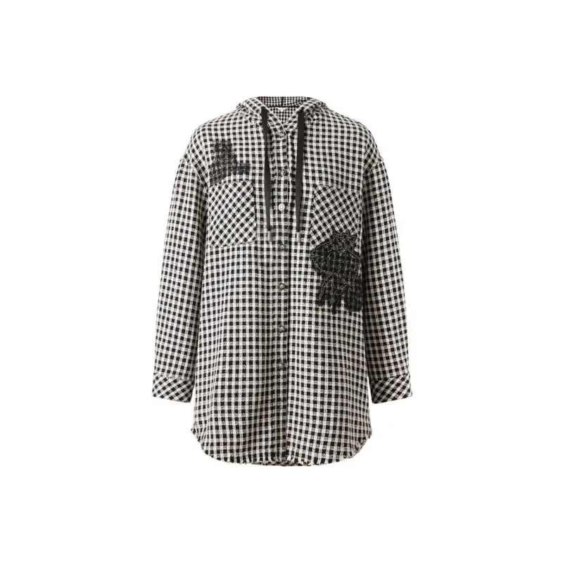 JZ. ANNAKRO Jackets & Coats Women's Plaid Black-0