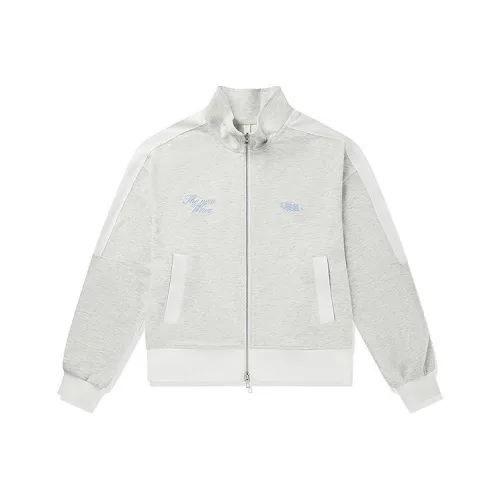 QIAODAN Jackets Coats Women's White Linen Gray Floral/Jordan White