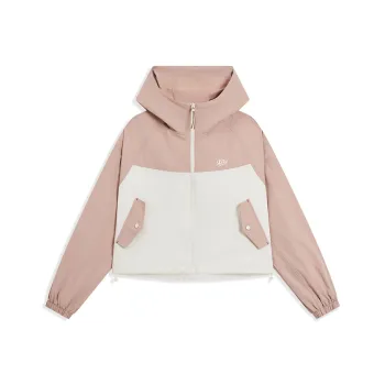 XTEP Knitted Fabric Jackets & Coats Pink Tube/Pink Cotton White Women's