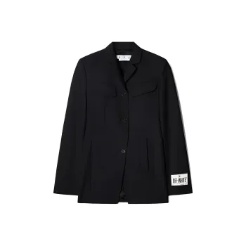 OFF WHITE Single Breasted Long Sleeved Jacket