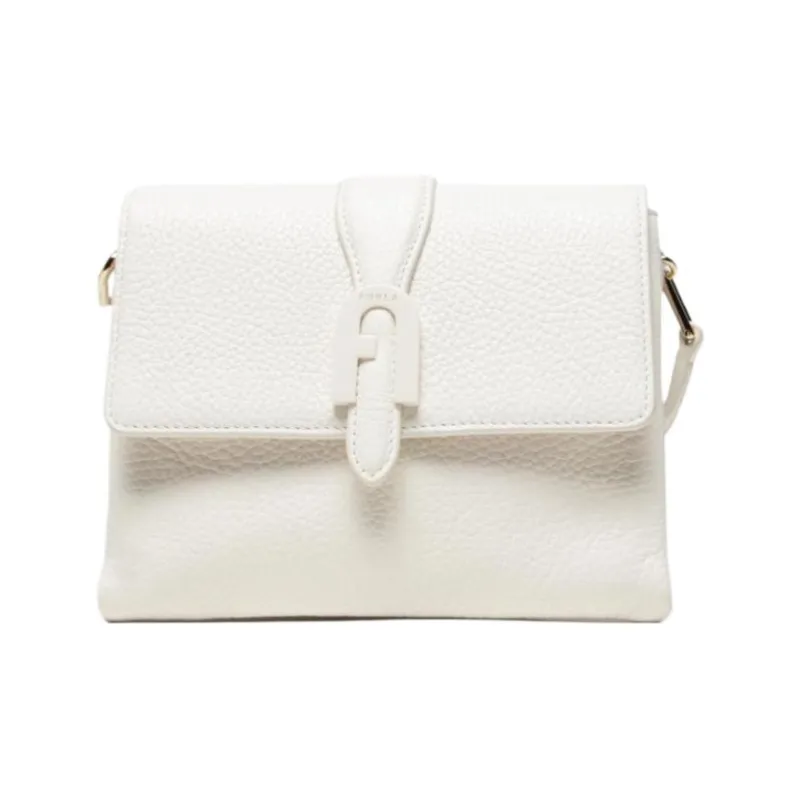 Furla Sofia Grainy Leather Messenger Bag Shoulder Bag Crossbody Bag Small Size Women's White-0