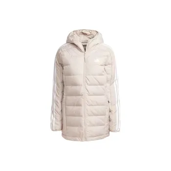 Adidas Essential 3 STRIPES LIGHT DOWN HOODED PARKA Down Jacket Women's Wonder Beige