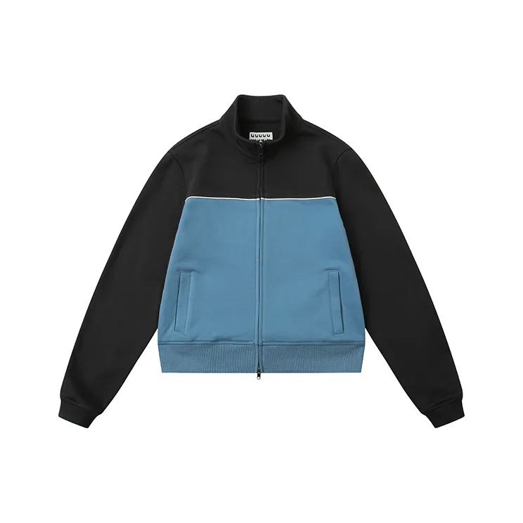 UNRETRO Jackets Women's Blue Black Patchwork-0