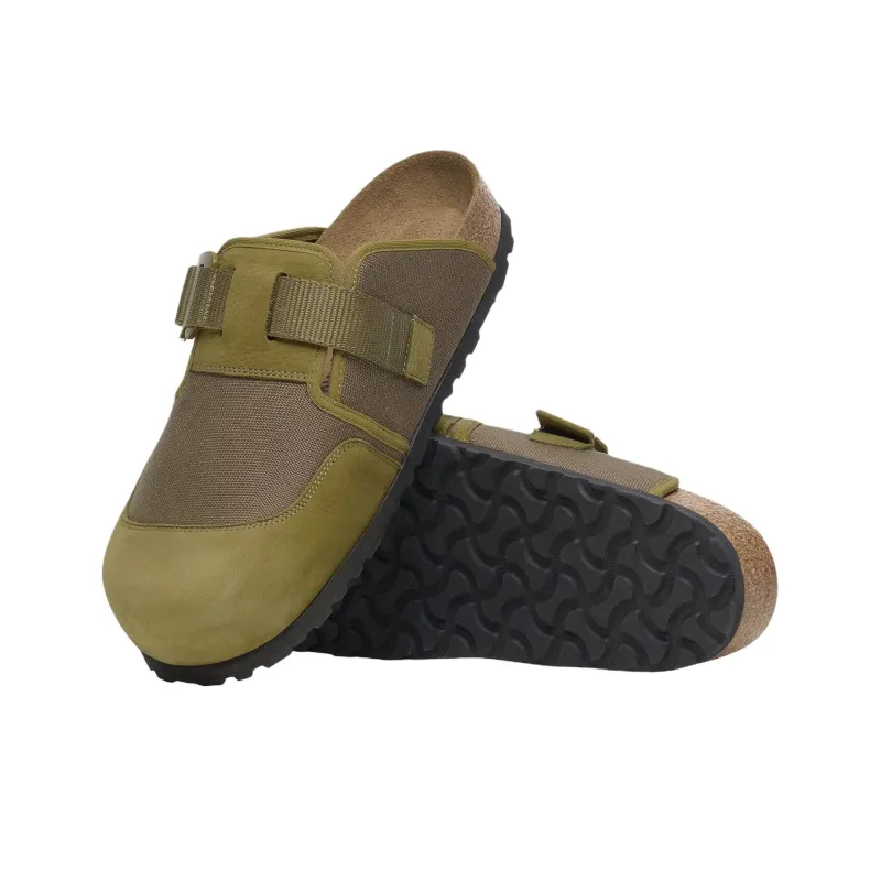 Birkenstock Rubber Sole Abrasion Resistant Closed Toe Slippers Men's Green Regular Loose Fit-4