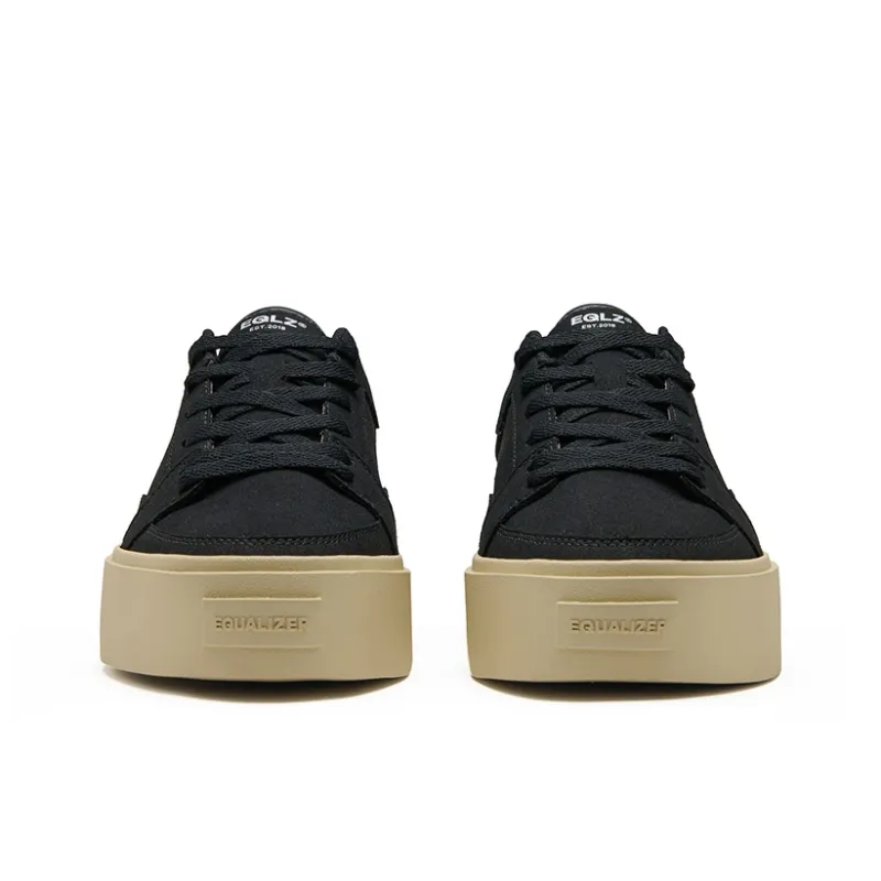 EQLZ EQUALIZER Fault 25 Anti Slip Wear Resistant Low Top Skateboard Shoes Unisex Ghost Black-2