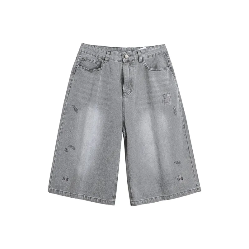 KEIRANDUN Denim Shorts Unisex-2