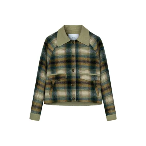 IT'REAL Premium Short Coat Women's Plaid