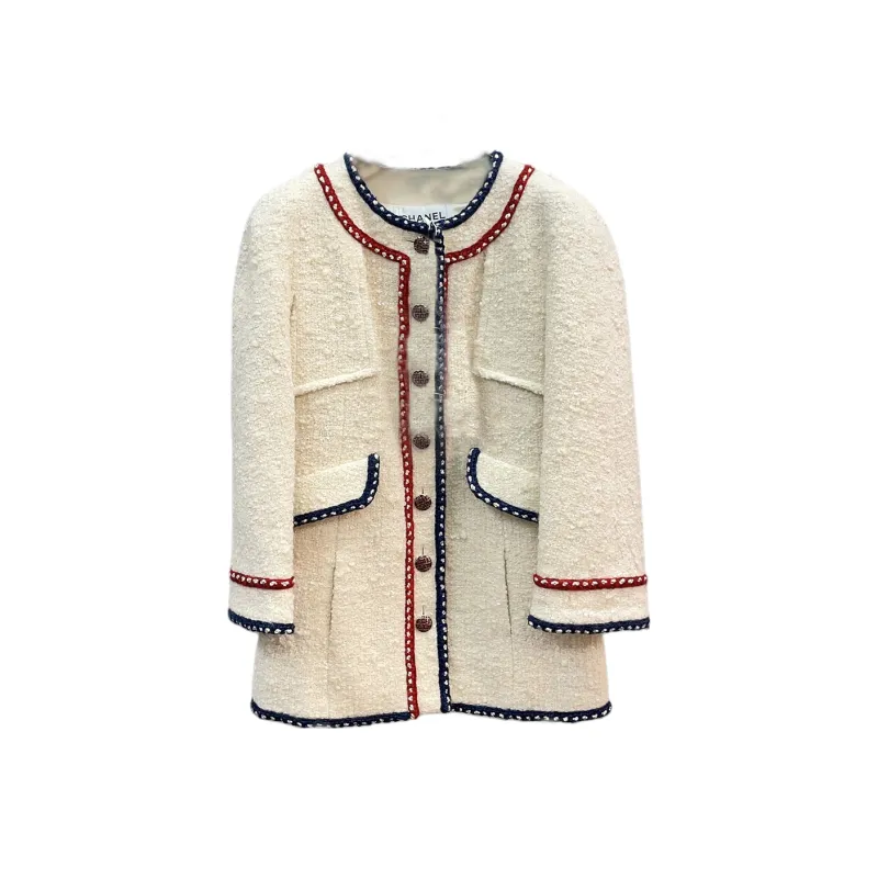 CHANEL 18 Fall And Winter Jackets Coats Women's Beige-0
